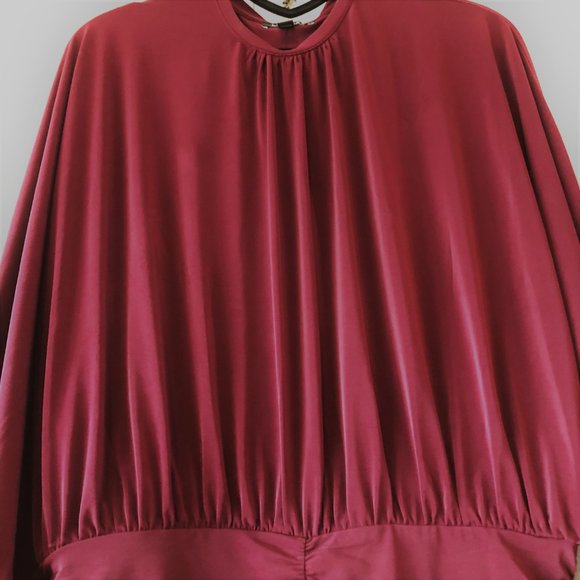 Fabulous Draped Plum Red Dolman Top NEW WITH TAGS Size XXS - Picture 16 of 16
